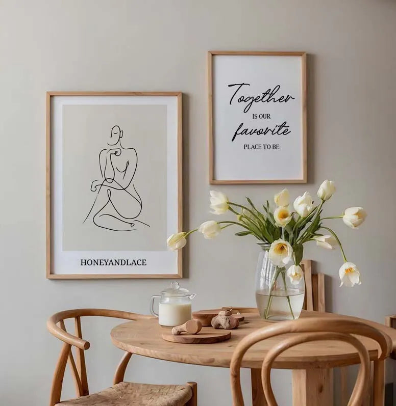 Togetherness & Line Art Set Set Gallery Wall