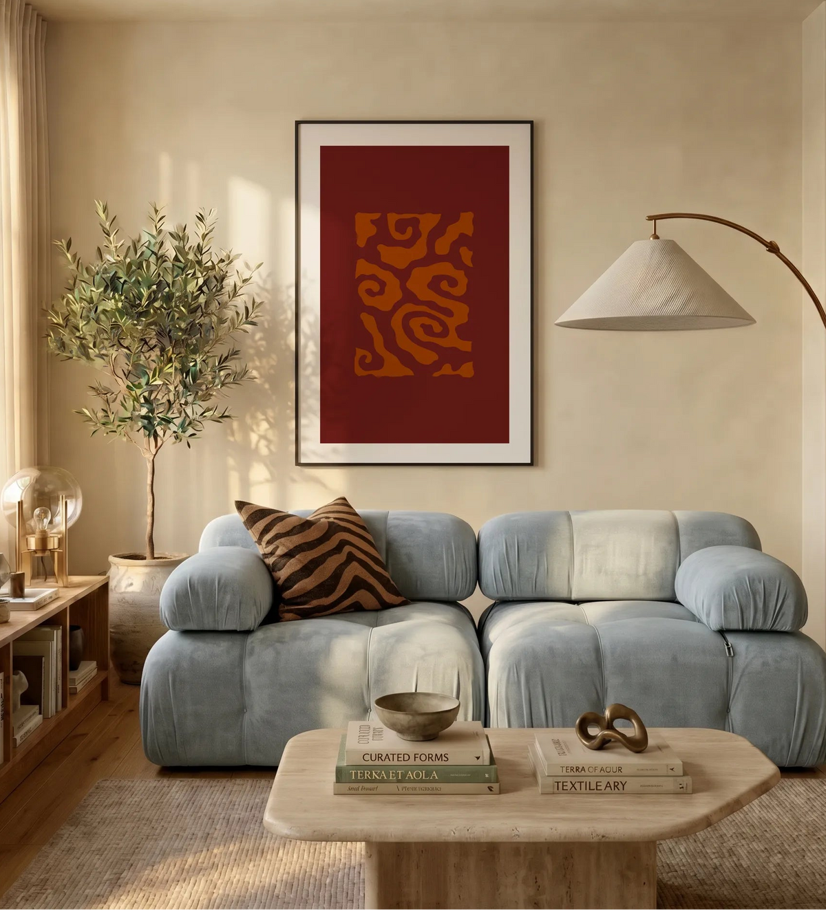 Burgundy Abstract Poster
