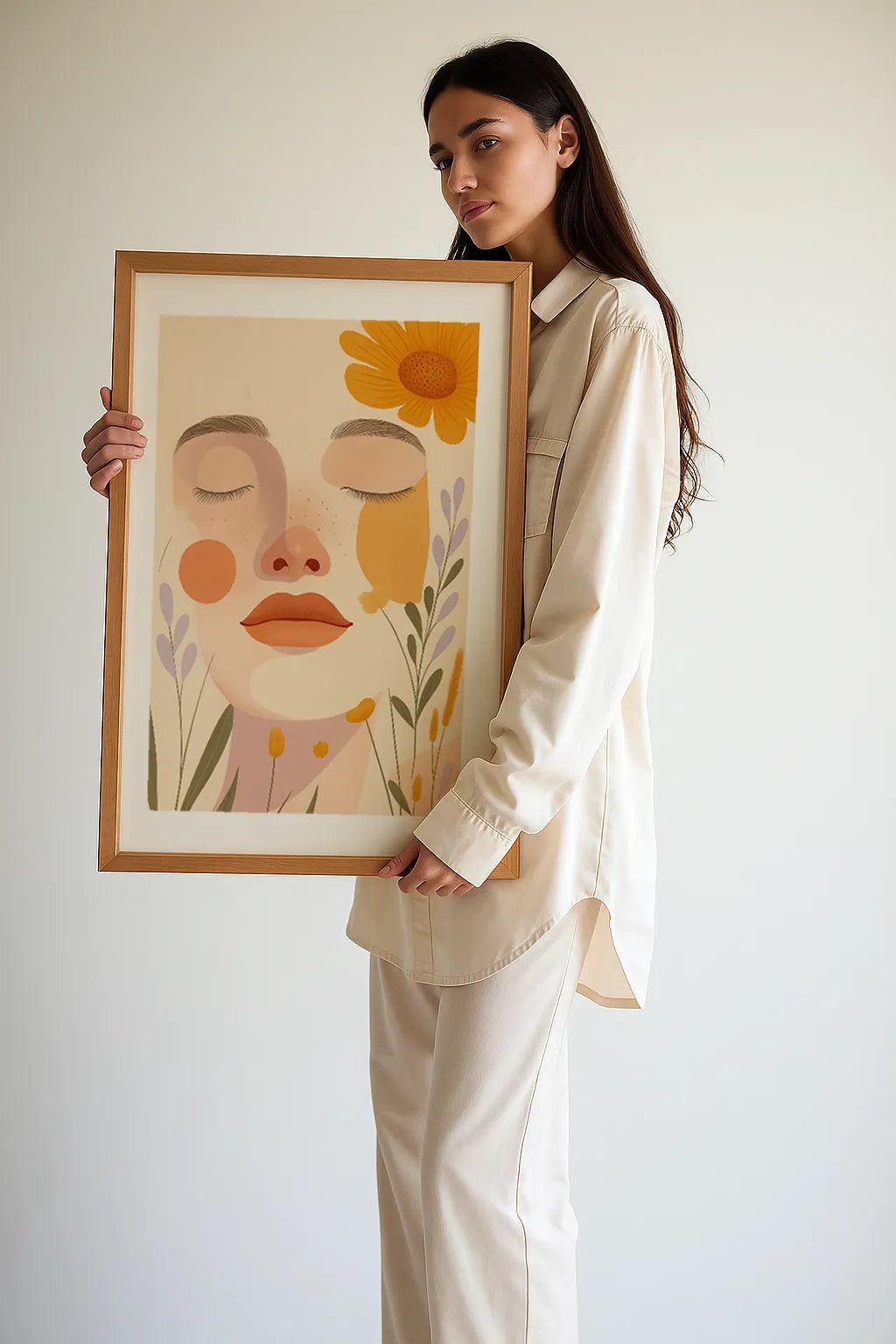 Abstract Floral Face Poster