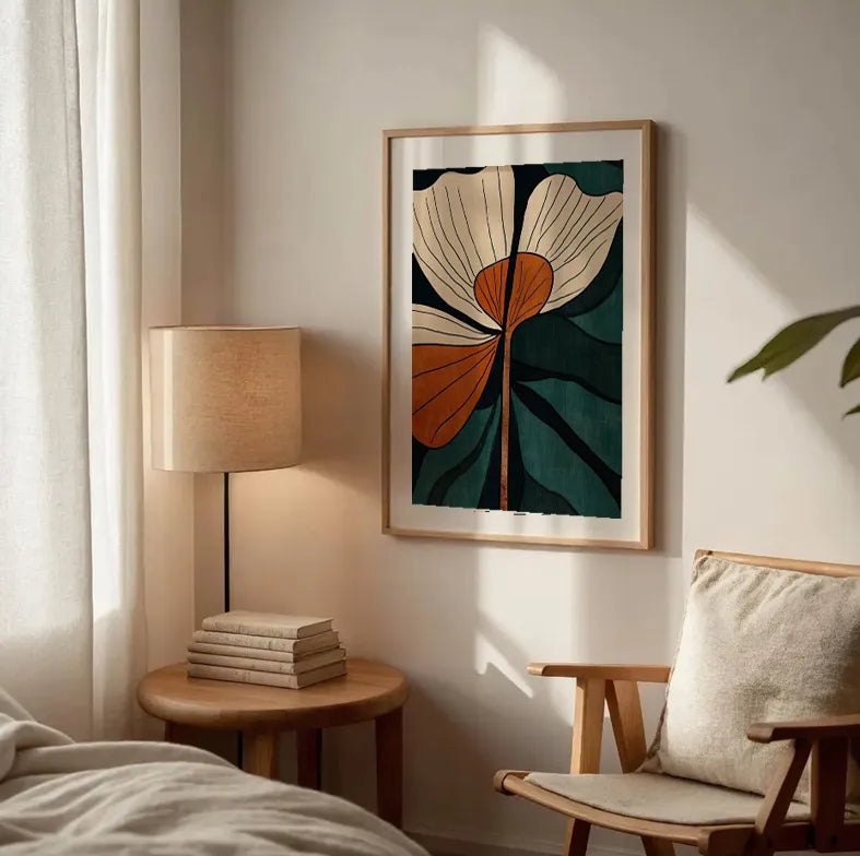 Teal & Orange Bloom Poster No.2