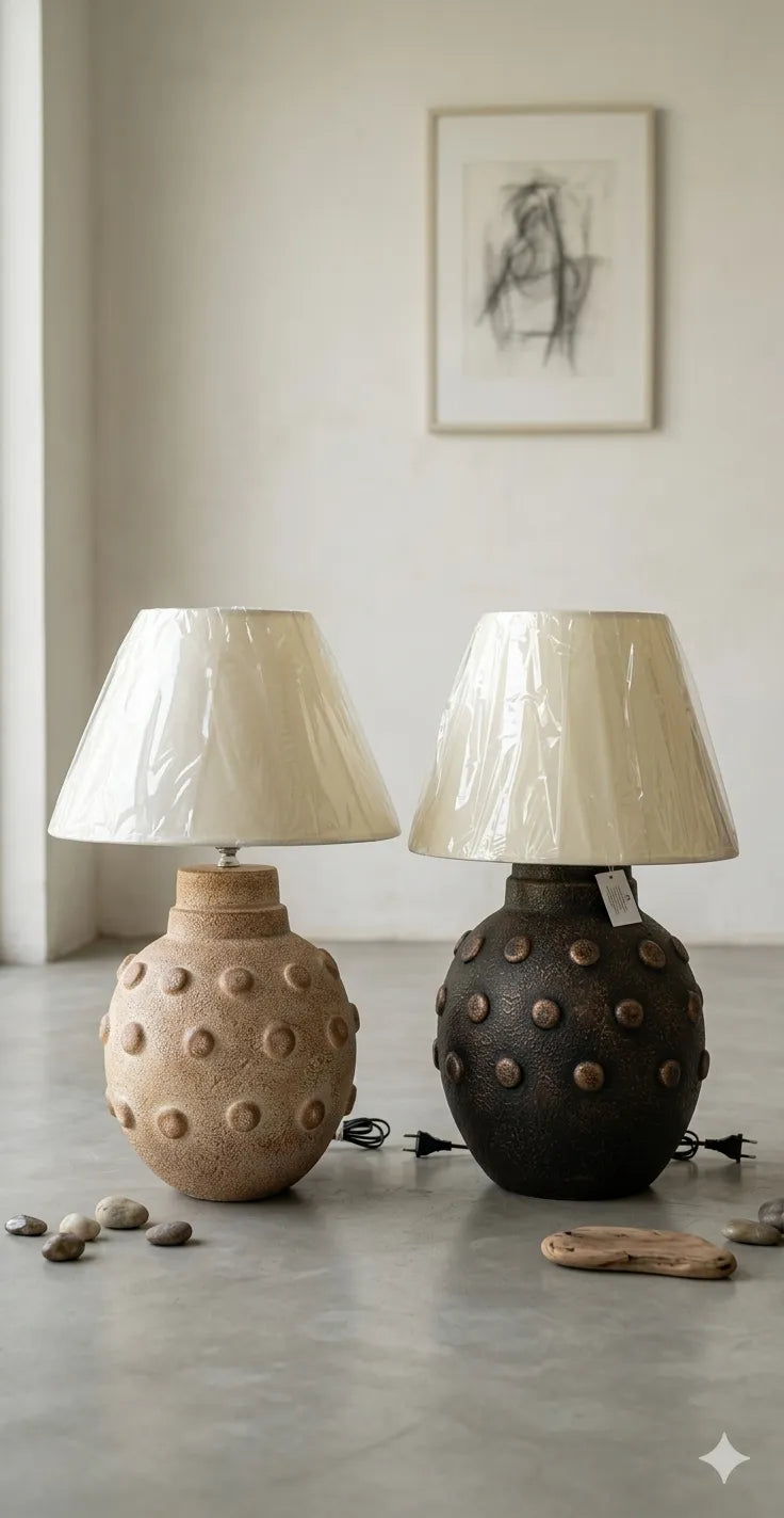 Polka Dot Beige Table Lamp