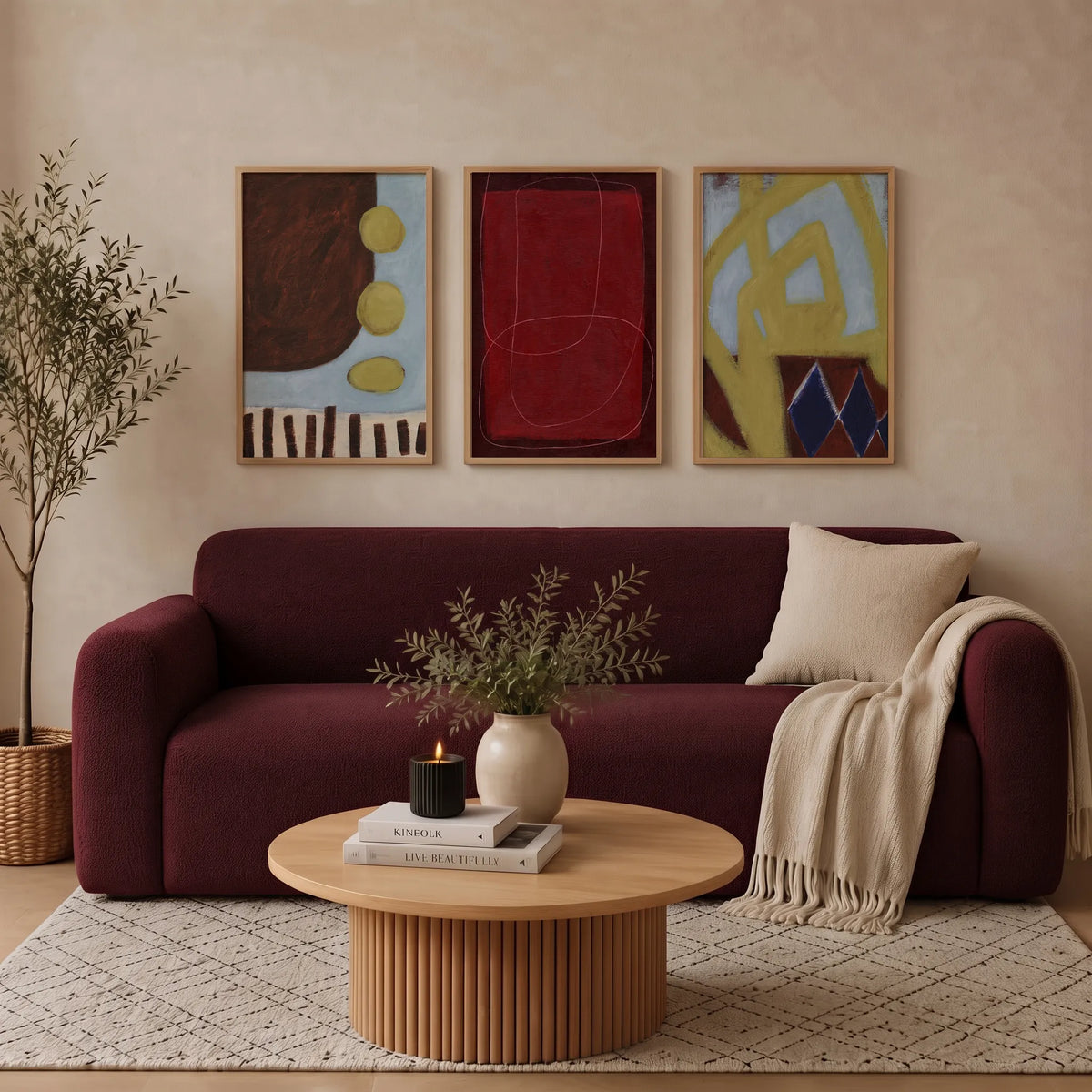 Warm Forms Trio Gallery Wall