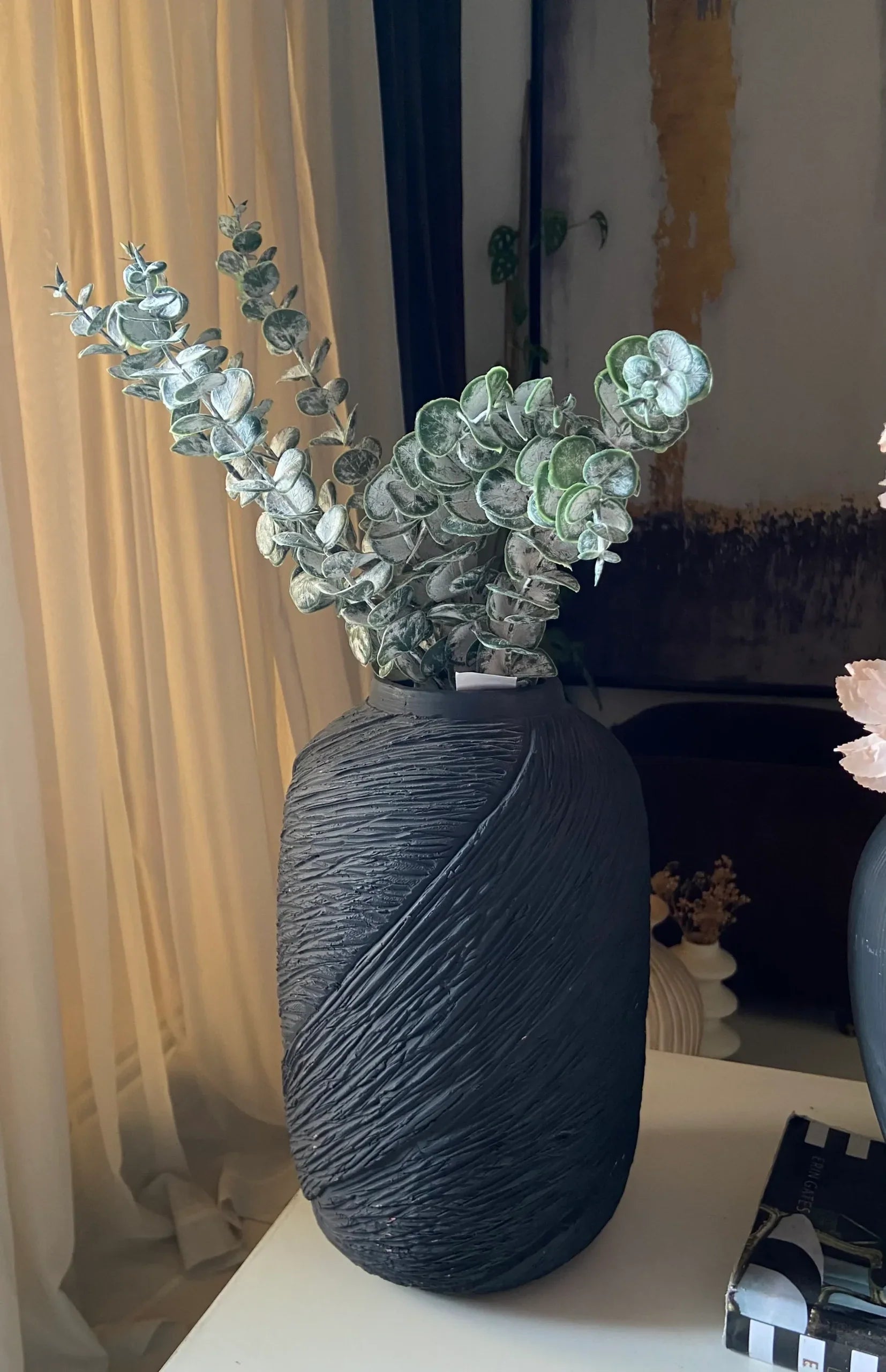 Black Textured Vase