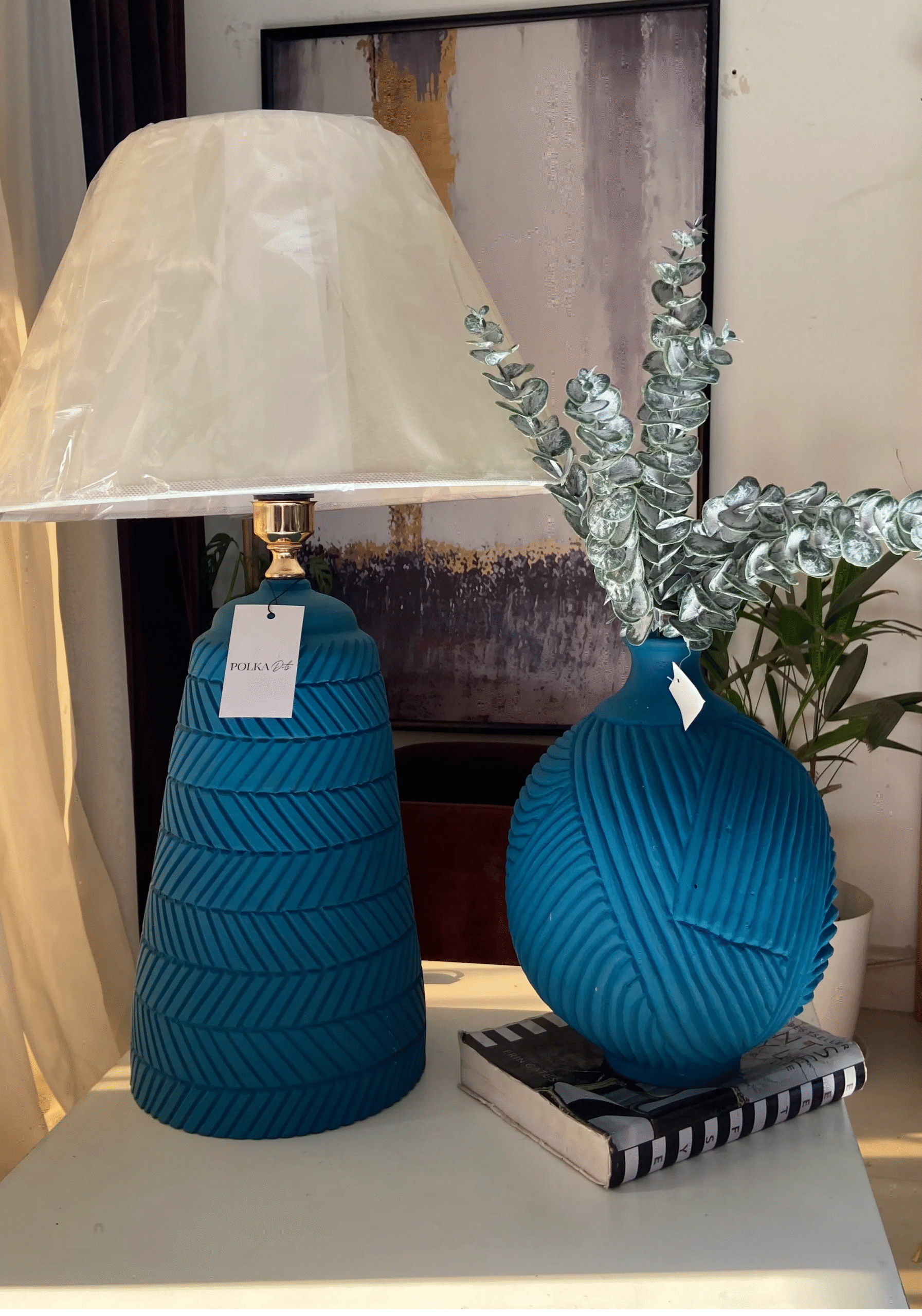 Azure Woven Lamp