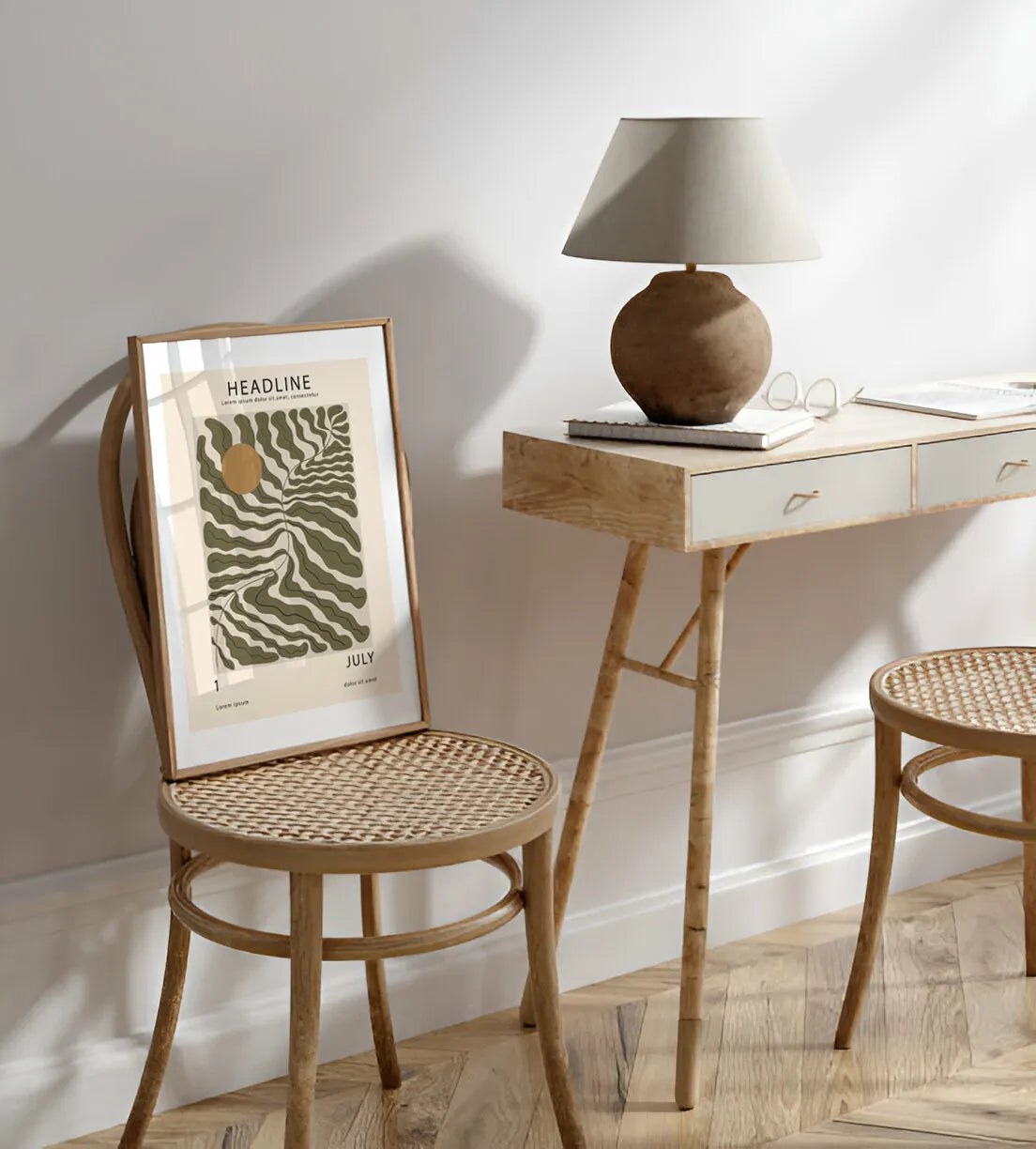Lines Leaf Poster