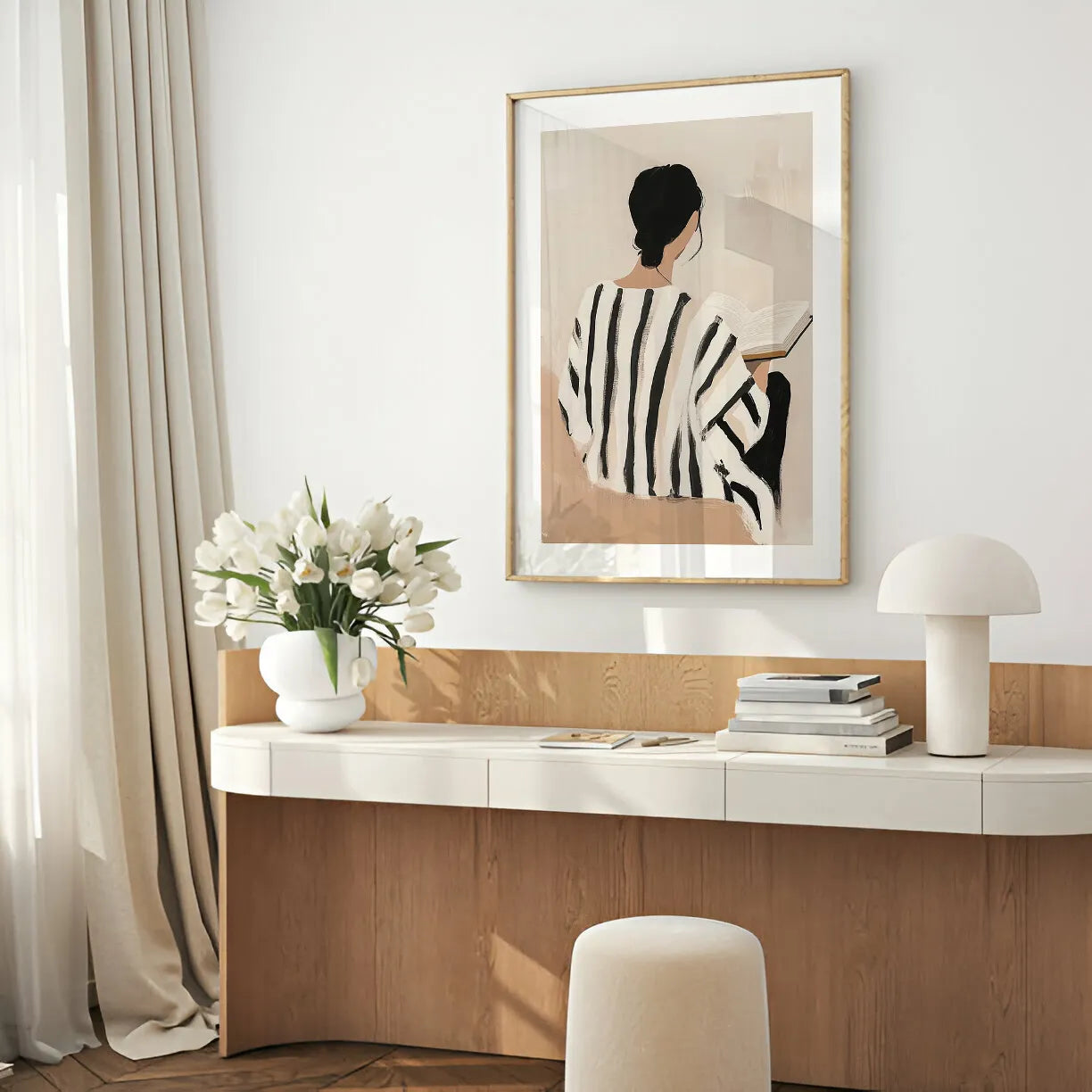 Contemplative Reader Poster