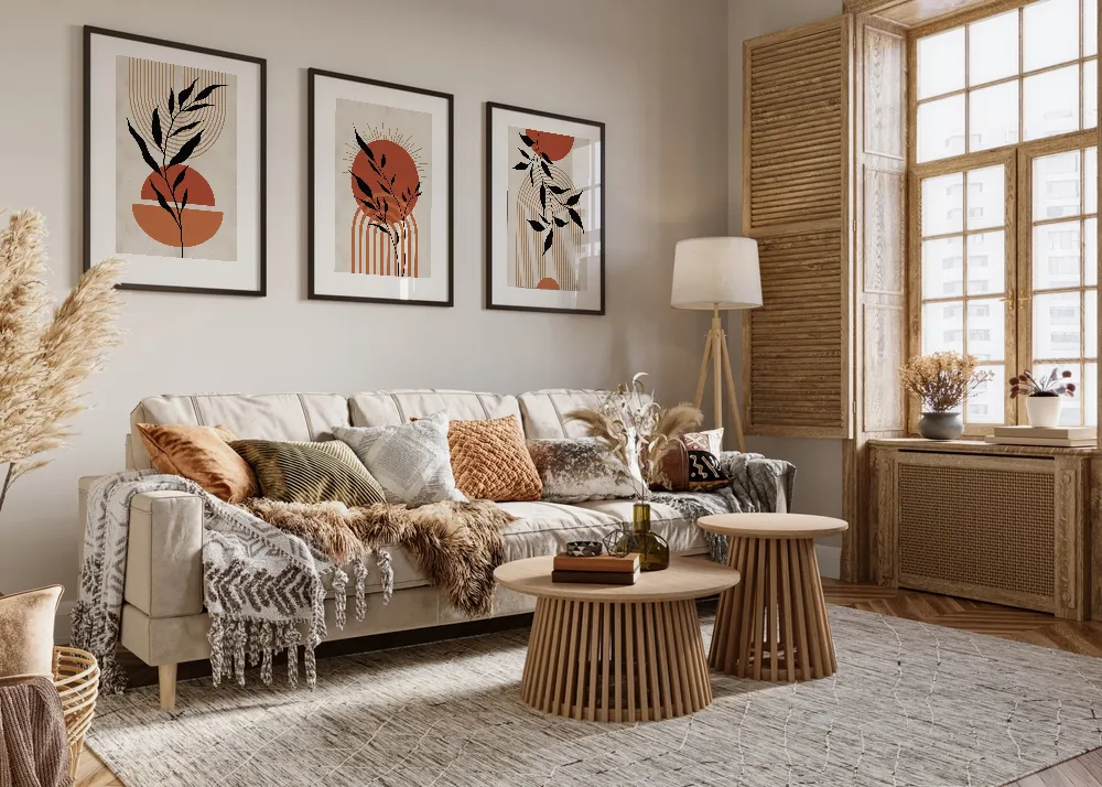 Orange Boho Chic Gallery Wall