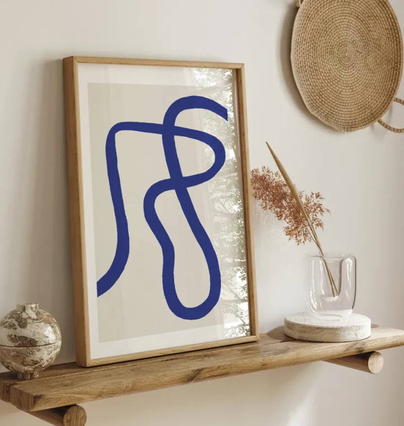 Abstract Blue Line Poster