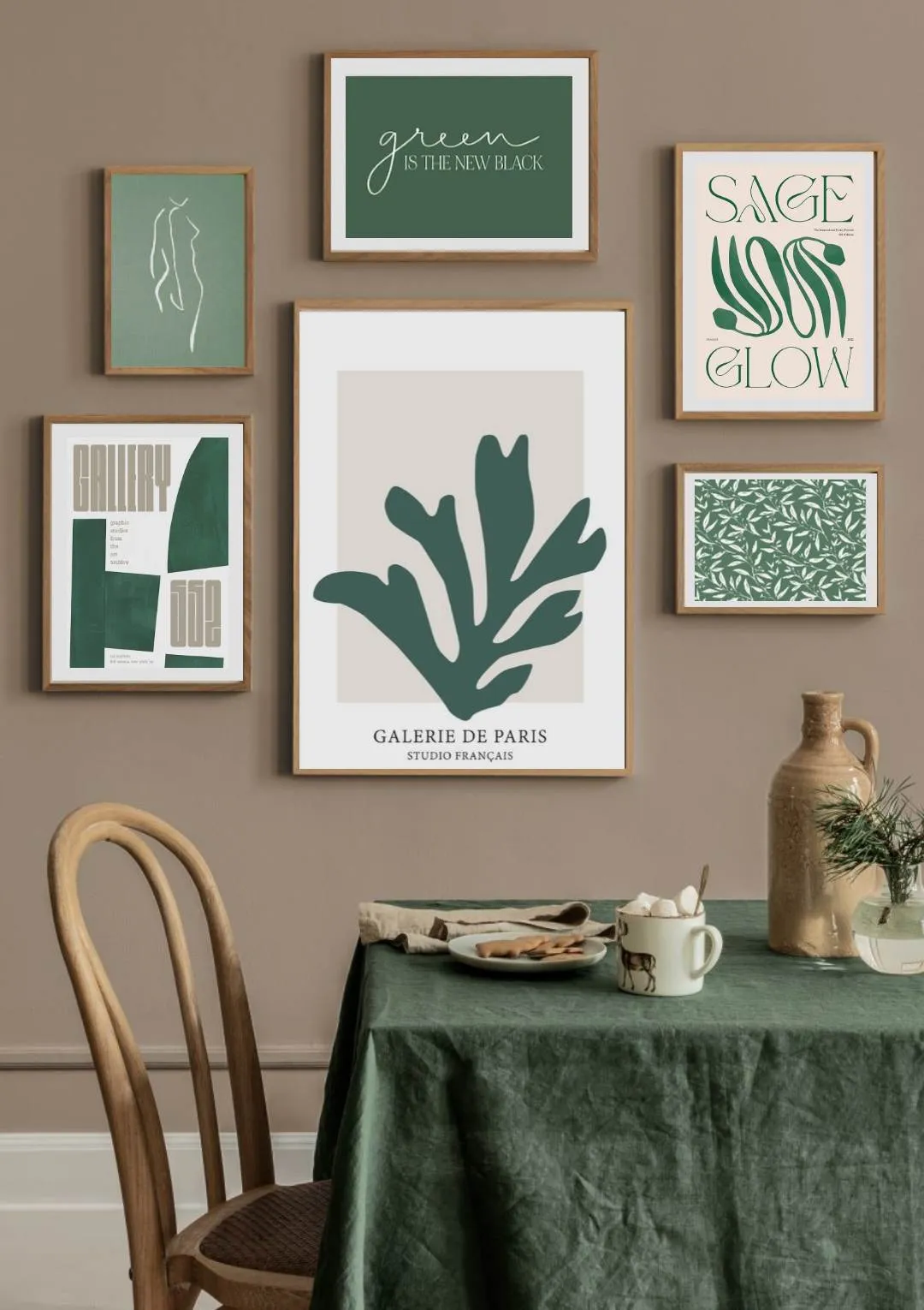 Green Harmony Gallery Wall