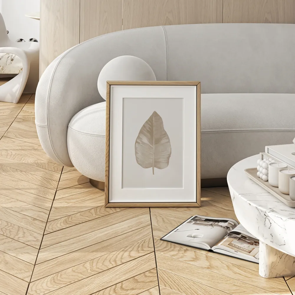 Beige Leaf Poster