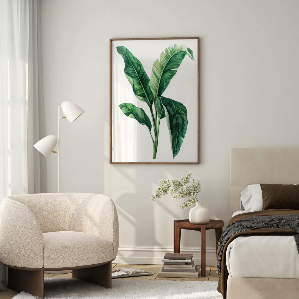 Green Tropical leaves Poster No.1