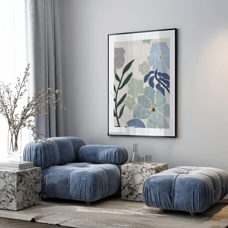 Blue Floral Poster No.2