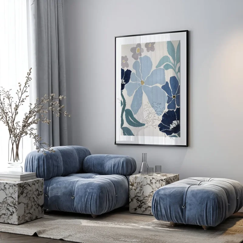 Blue Floral Poster No.1