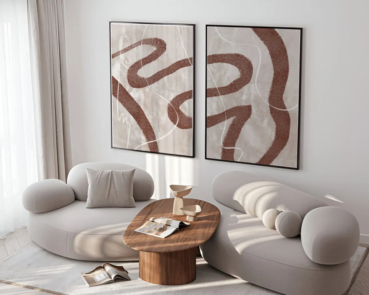 Brown Abstract Art Set