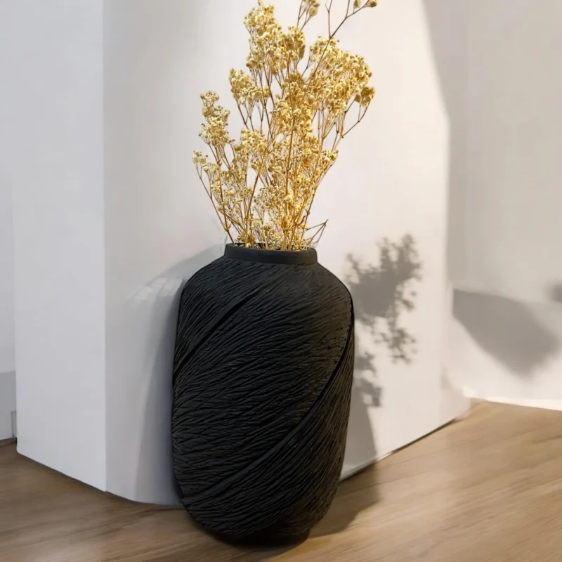 Black Textured Vase