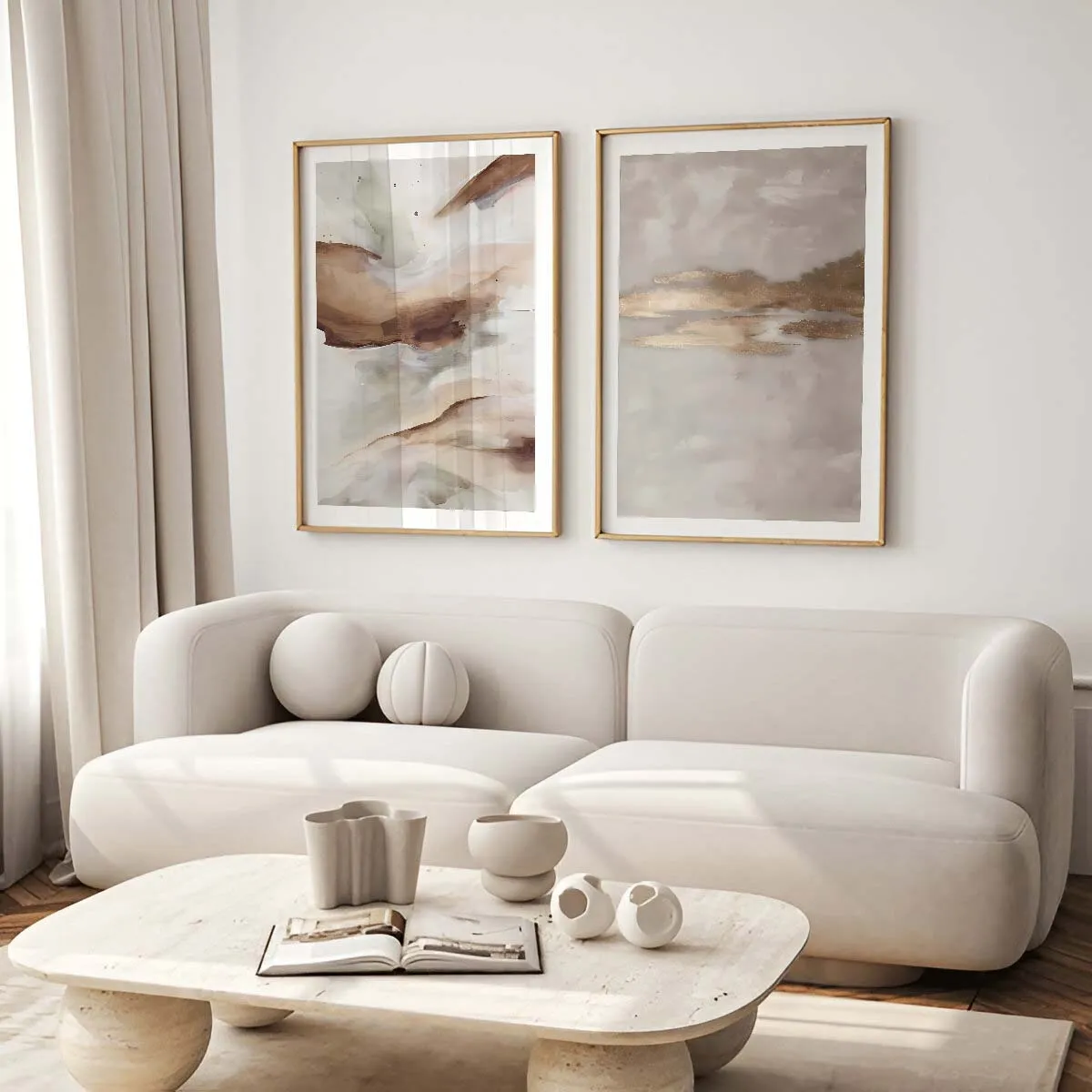 Subtle Horizon Abstracts Gallery Wall