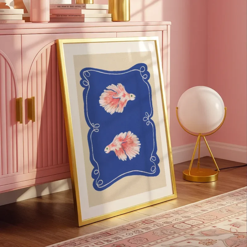 Whimsical Fish Scroll Poster