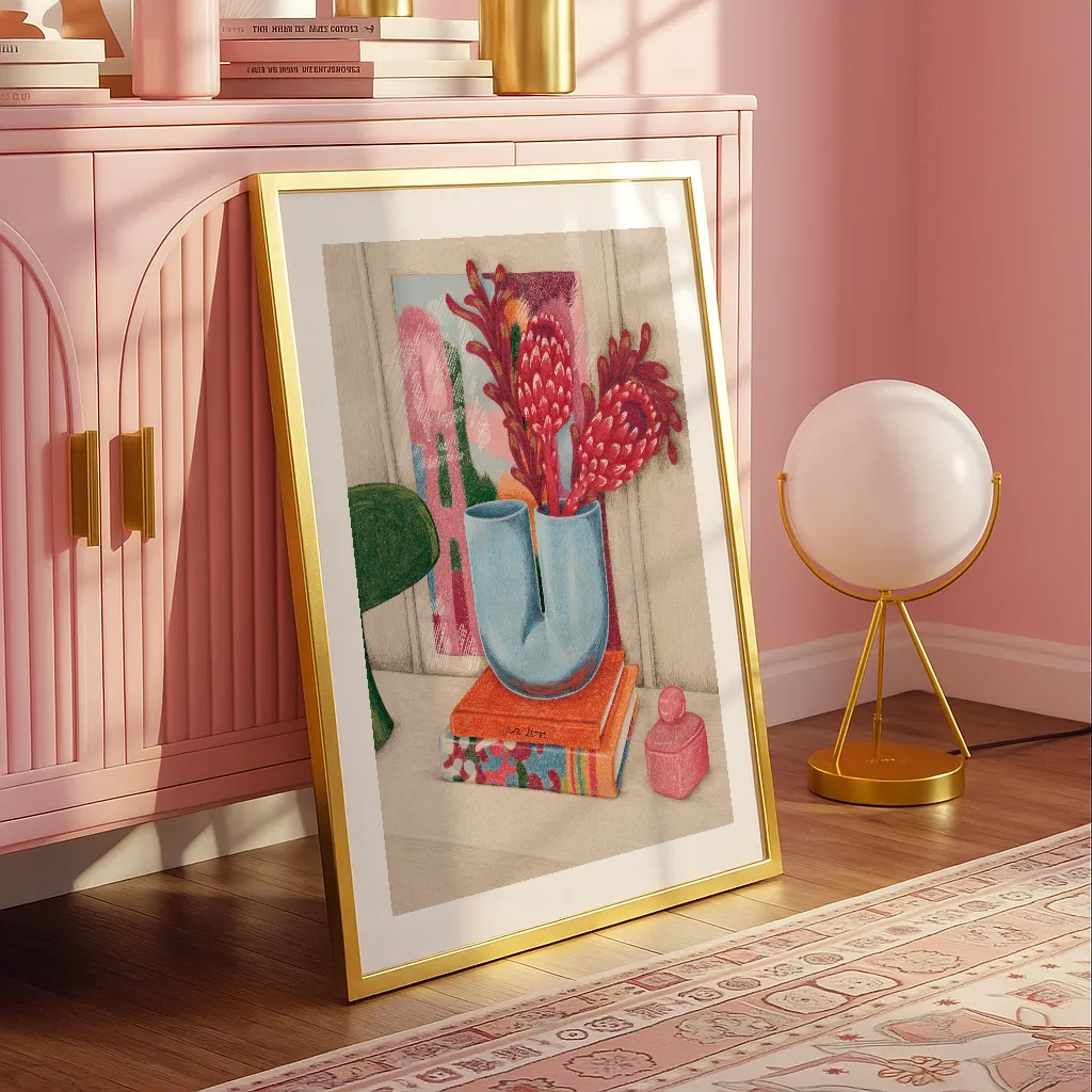 Vase of Protea Poster