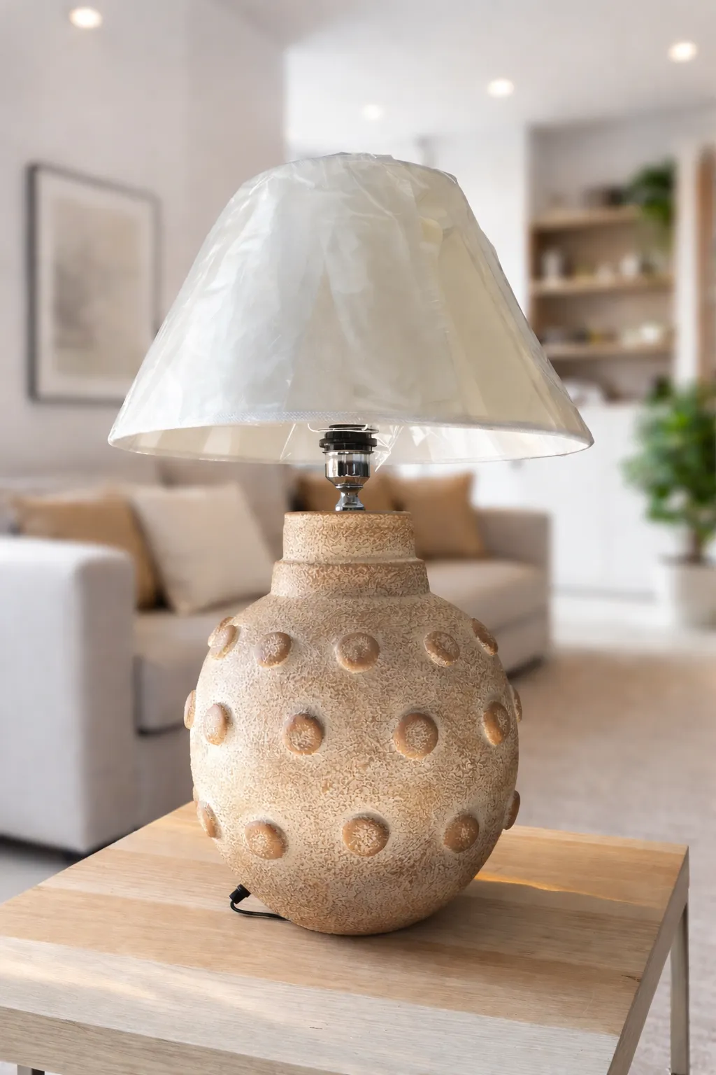 Polka Dot Beige Table Lamp